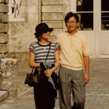 1989年新婚旅行中の泉ピン子夫妻